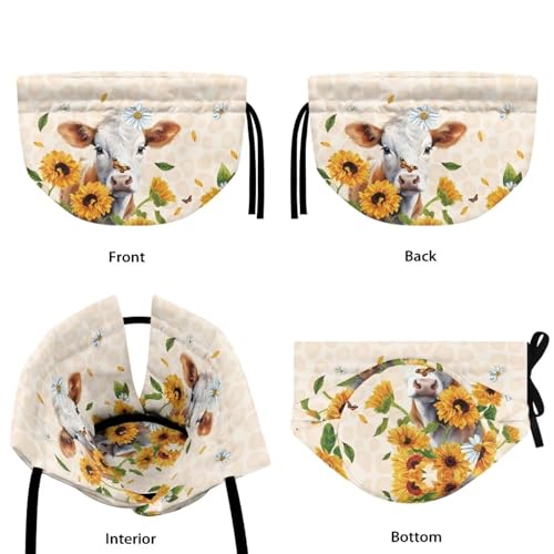 Sunflower Cow Print Teapot Thermal Cover - Insulated Kettle Tea Cozy