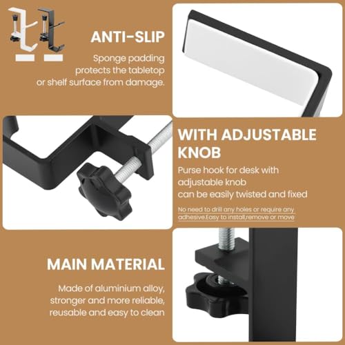 3-Pack Adjustable Mantel Stocking and Garland Hangers, No-Drill Metal Hooks
