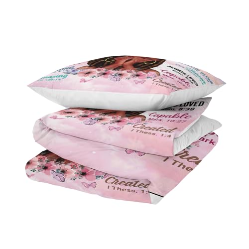 Twin Size Comforter Set with Inspirational Quotes & Design
