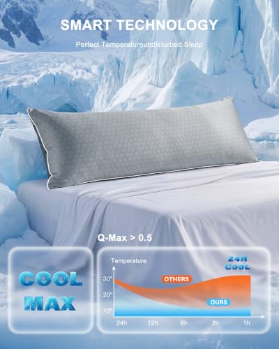 Cooling Body Pillow for Adults - Shredded Memory Foam, 20"x54"