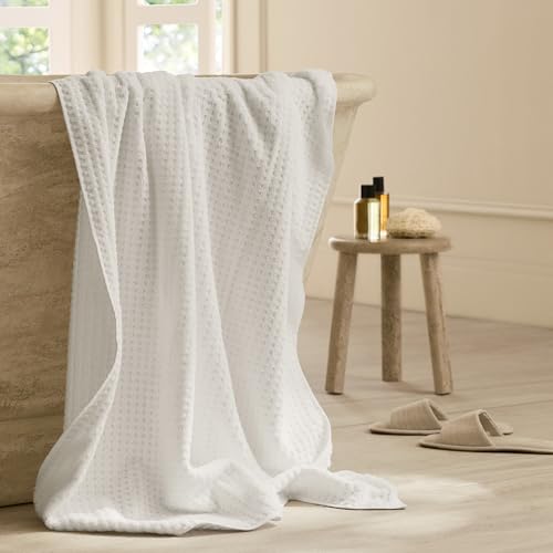 Organic Turkish Cotton Waffle Bath Sheet - Oversized Luxury Bath Towel