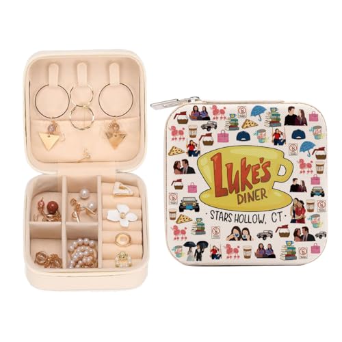 Small Travel Jewelry Box Organizer - Portable PU Leather Jewelry Case