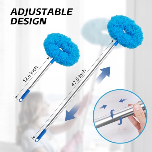 Microfiber Ceiling Fan Duster with 13-48 Inch Extension Pole | Washable
