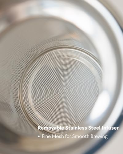 20oz Ceramic Tea Mug with Stainless Steel Infuser - Matte Buttercream