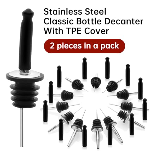 Eispap 2 Pack Stainless Steel Liquor & Oil Pourers with Dust Caps – Variation 2