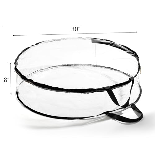 2 Pack Clear Wreath Storage Bag 30 Inch Waterproof Container with Handles