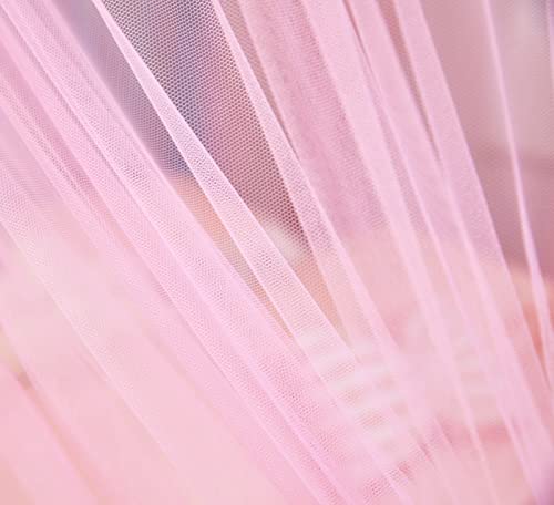 Rainbow Canopy Bed Curtains with Lights - Princess Bed Netting, Full Size