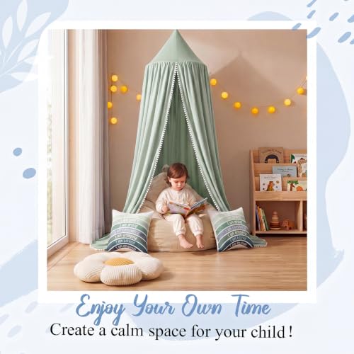 Kids Reading Nook Decor Set with Canopy Tent, Bean Bag Cover & Pillows