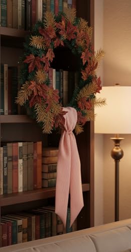 Orange Striped Wreath Sash for Front Door - 5.12" x 54" Fall Decor