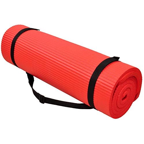 Fitvids All Purpose 1/2-Inch Extra Thick High Density Anti-Tear Exercise Yoga Mat and Knee Pad with Carrying Strap, Multiple Colors