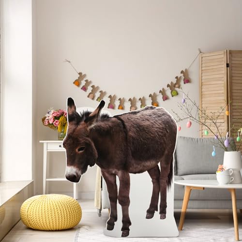 Motiskyy Large Donkey Cardboard Cutout Photo Standee 41.5x49.5in Nativity Decoration