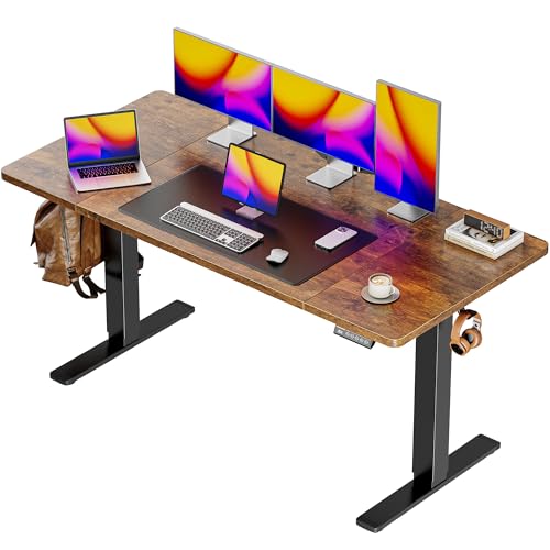55-Inch Electric Standing Desk, Height Adjustable Computer Desk with 3 Presets