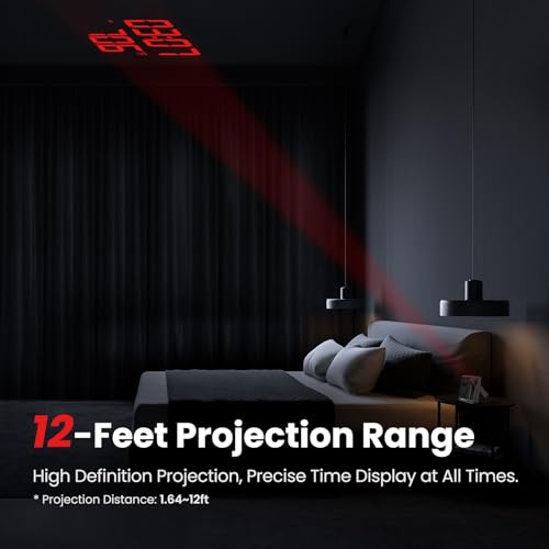 Projection Alarm Clock with Indoor Outdoor Weather Station and Humidity Monitor