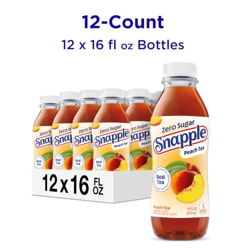 Snapple Zero Sugar Peach Tea 16 fl oz Bottles Pack of 12