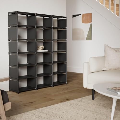 18-Cube Extra Large Bookcase DIY Modular Storage Organizer Shelf - Black