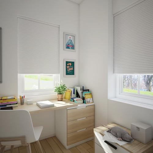 Cordless Blackout Cellular Shades - Room Darkening Honeycomb Blinds 34" W x 64" H
