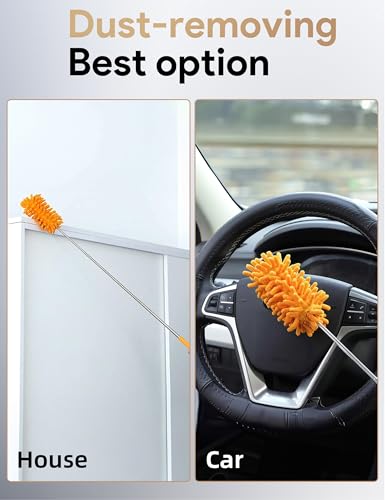 Extendable Microfiber Duster with 10-29" Pole & 2 Washable Heads