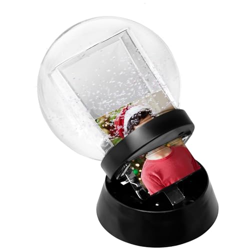 DIY Double-Sided Photo Snow Globe - Sphere Picture Frame with Black Base