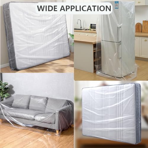 SANEMBER Queen Mattress Bag for Moving & Storage, Clear Plastic Cover