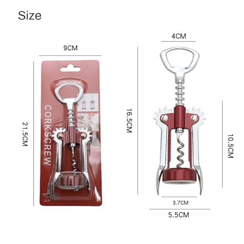 MiaoYfei Wing Corkscrew Wine Opener with Bottle Stopper - Premium Zinc Alloy, Easy-Open, Multi-Function Bar Tool