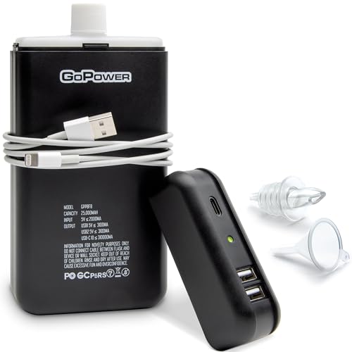 GoPong 8oz Power Bank Flask Hidden Liquor Disguise Travel Container