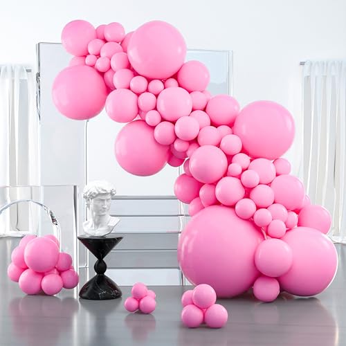 PartyWoo Matte Pink Balloon Garland Kit 127 Pcs Assorted Sizes
