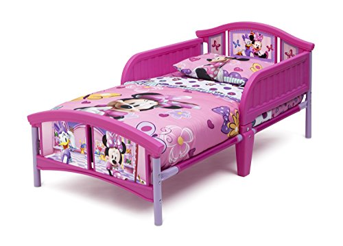 Plastic Toddler Bed and Dual-Sided Waterproof Mattress Bundle