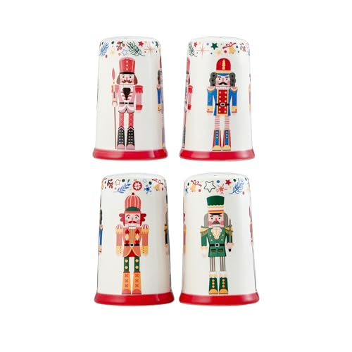 Christmas Soldier Ceramic Salt and Pepper Shaker Set - Dishwasher Safe, Home Decor