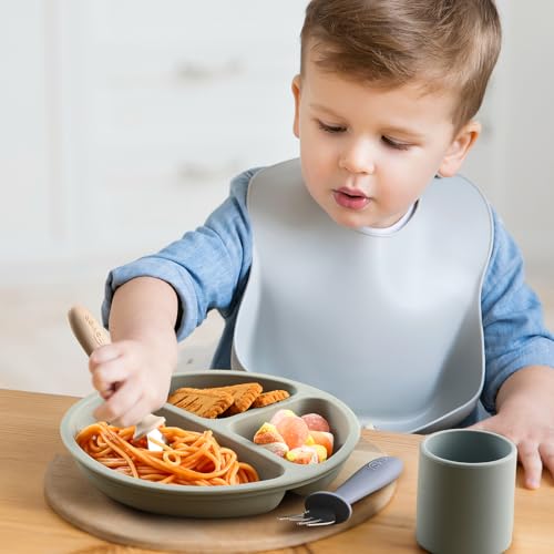 Toddler Forks 6-Piece Set with Silicone Handle Stainless Steel