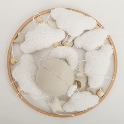 Hot Air Balloon Felt Ceiling Mobile for Nursery Neutral Room Decor