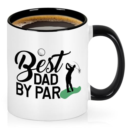 YHRJWN Best Dad By Par 11 Oz Golf Mug – White