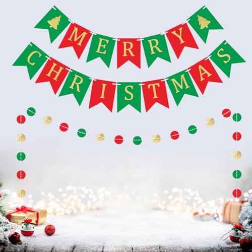 Christmas Banner for Indoor Outdoor Decorations Holiday Wall Decor