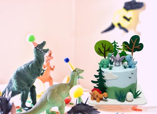 19pc Dinosaur Cake Topper Set for Kids Birthday Party Decorations