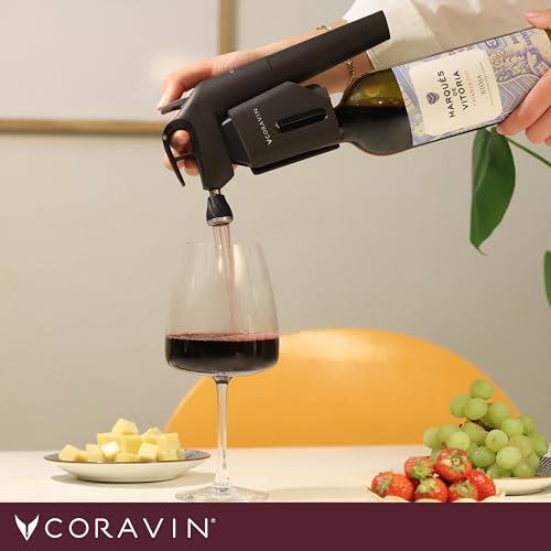 Timeless Wine Preservation System with Aerator & Argon Capsules - Black