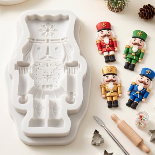 YANQINMS Christmas Snowflake Nutcracker Soldier Silicone Fondant Mold - Style I