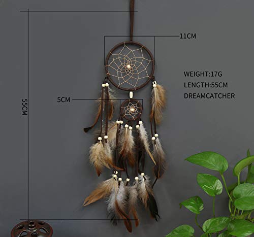 Handmade Feather Dream Catcher Wall Hanging Decor for Bedroom or Car