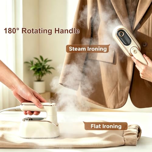 Portable Travel Garment Steamer & Mini Iron, 1200W Foldable Wrinkle Remover