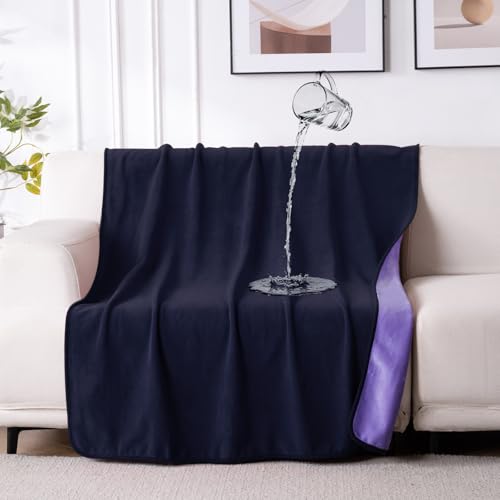 Reversible Waterproof Blanket for Couch and Bed, 40"x60", Purple