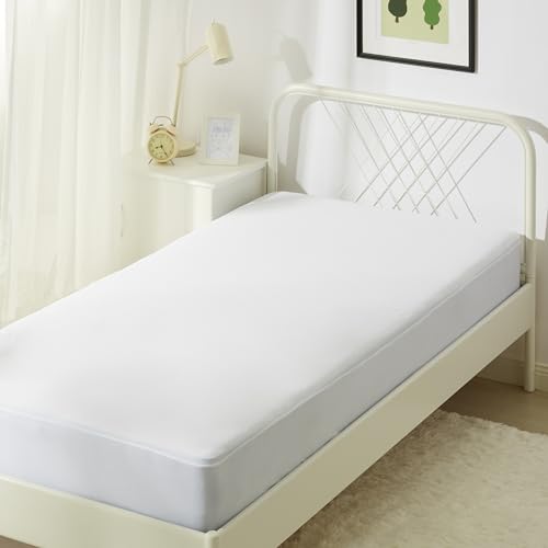 Amazon Basics Waterproof Mattress Protector - Twin XL, Deep Pocket White