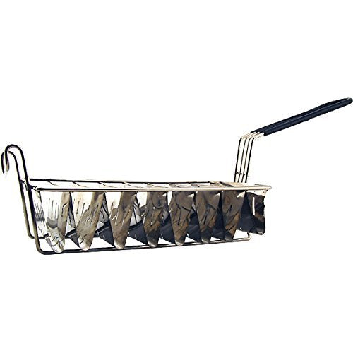 Great Credentials Taco Shell Deep Fryer Basket - 8 Shells Commercial Heavy-Duty Taco Fry Basket with Grip Handle