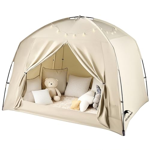 Queen Size Bed Tent - Breathable Blackout Privacy Canopy for Bed or Floor
