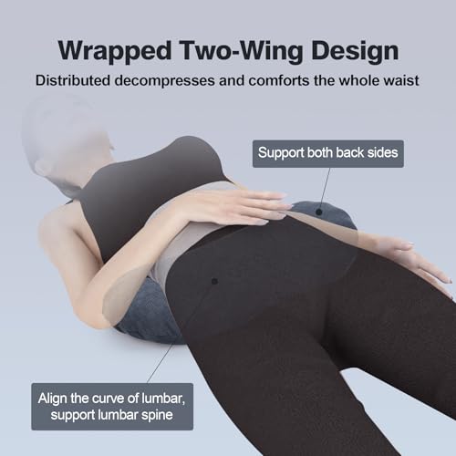 Lumbar Support Pillow for Sleeping - Memory Foam Cushion for Back Pain Relief