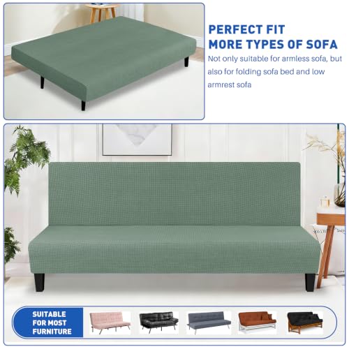 Stretch Armless Futon Cover, Full Size, Washable Jacquard Fabric