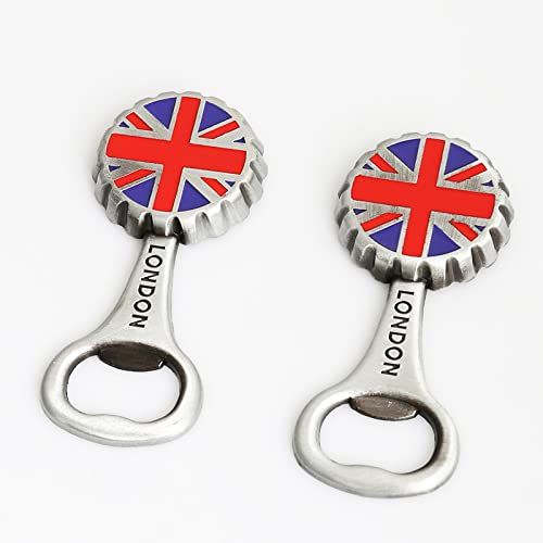Magnetic British Flag Bottle Opener - Heavy Duty Stainless Steel Beer & Soda Can Opener, Fridge Magnet Gift for Men Women
