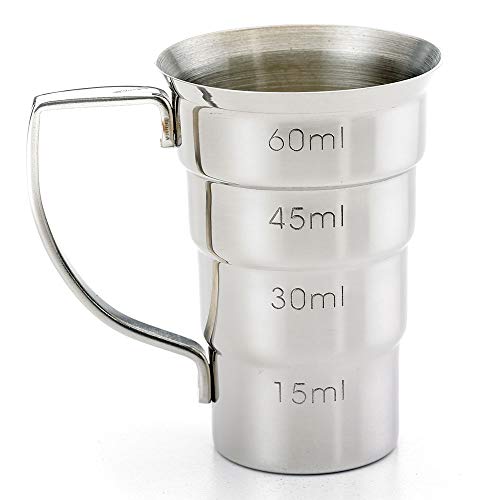Barfly M37108 Drink Jigger with Handle - 2 oz Stainless Steel Bar Tool - Variation with Handle