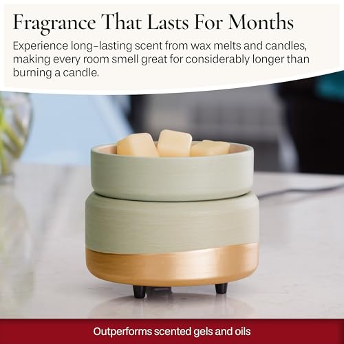 2-in-1 Fragrance and Candle Warmer Lamp, Midas Gold Electric Wax Melter