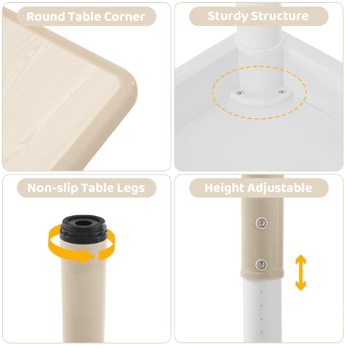 Adjustable Kids Table and 2 Chairs Set - Wipeable Activity Desk for Toddlers