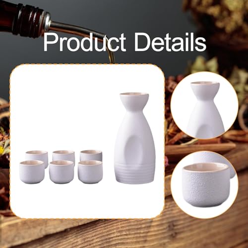 Ceramic Sake Pot & Cups Set - Handmade Japanese Style Drinkware for Tea & Party