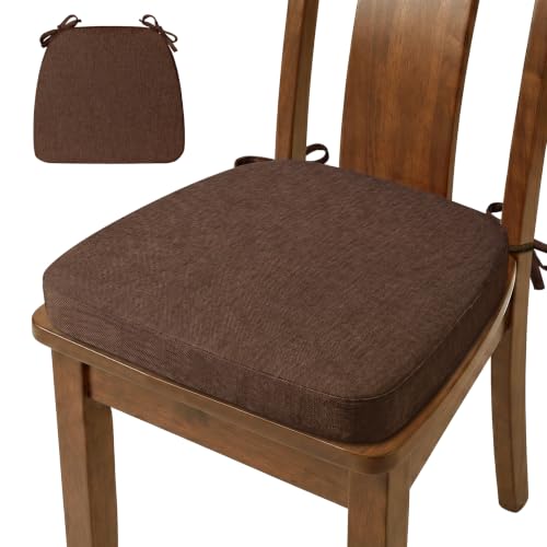 D-Shaped Dining Chair Cushion, 17x16 Inch Non-Slip Seat Pad with Ties