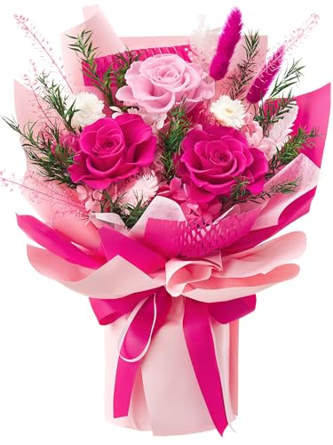 Handcrafted Preserved Real Rose Bouquet - Long-Lasting Floral Gift